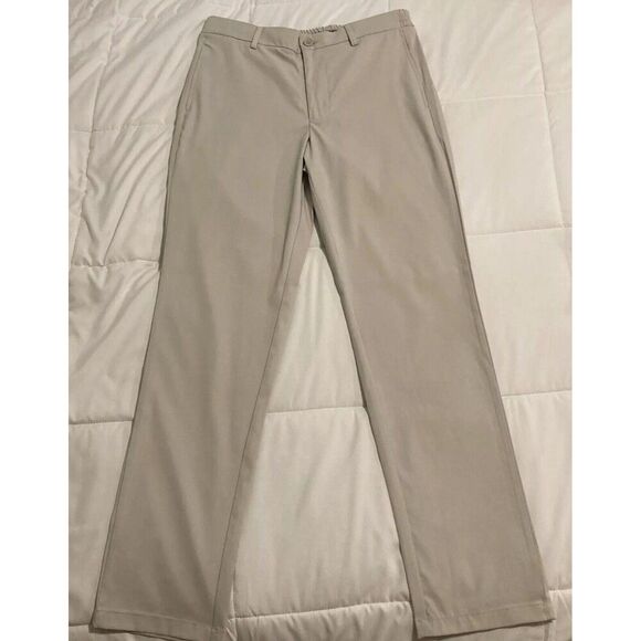 Men's Bugatchi Khaki Performance Pants Size Medium - Picture 1 of 9